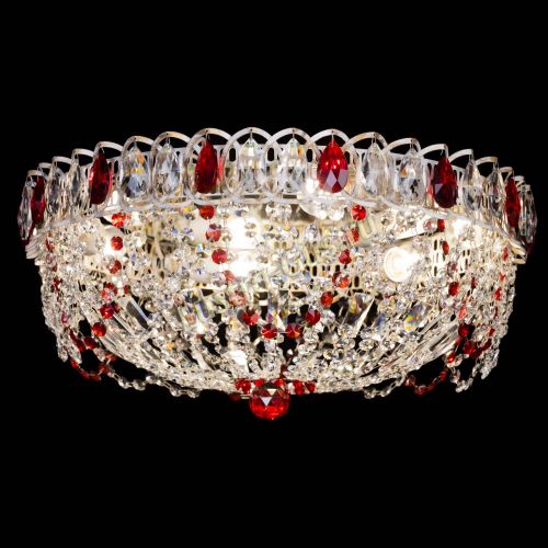 Люстра Каскад Ажур Красная белая в Симферополе Гусь Хрустальный