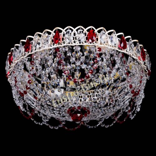 Люстра Каскад Ажур Красная белая в Симферополе Гусь Хрустальный
