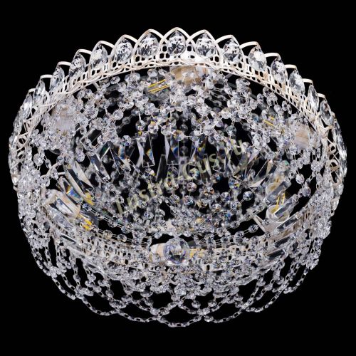 Люстра Каскад Ажур белая в Симферополе Гусь Хрустальный