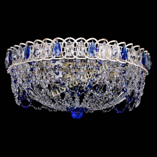 Люстра Каскад Ажур Синяя белая в Симферополе Гусь Хрустальный