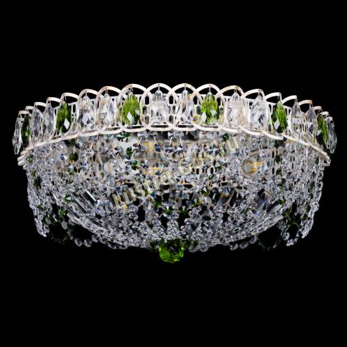 Люстра Каскад Ажур Зеленая белая в Симферополе Гусь Хрустальный