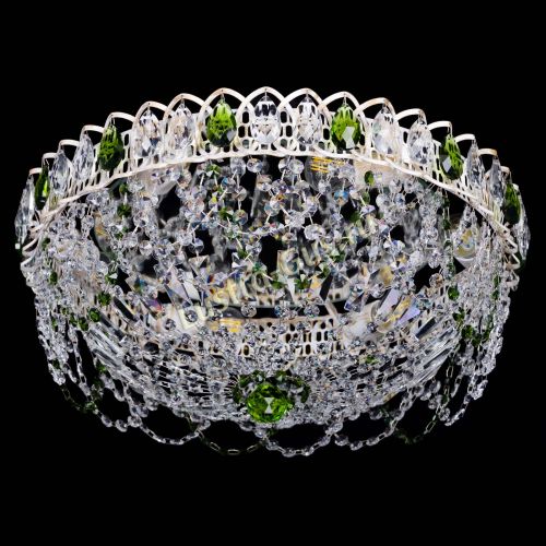 Люстра Каскад Ажур Зеленая белая в Симферополе Гусь Хрустальный