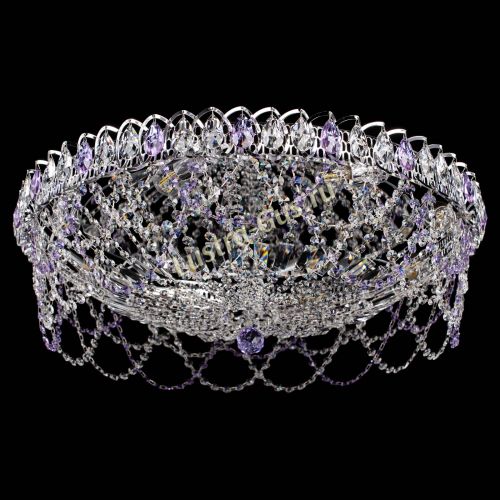Люстра Каскад Ажур 700 мм фиолетовый в Симферополе Гусь Хрустальный