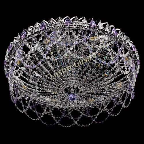 Люстра Каскад Ажур 700 мм фиолетовый в Симферополе Гусь Хрустальный