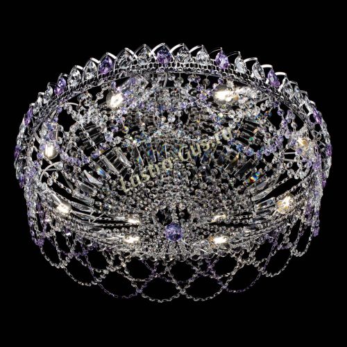 Люстра Каскад Ажур 700 мм фиолетовый в Симферополе Гусь Хрустальный