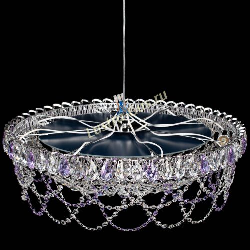 Люстра Каскад Ажур 700 мм фиолетовый в Симферополе Гусь Хрустальный