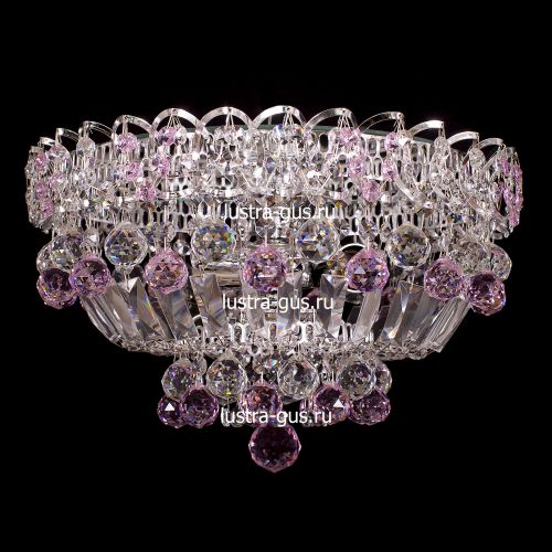 Люстра Катерина шар розовая в Симферополе Гусь Хрустальный