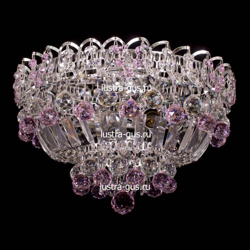 Люстра Катерина шар розовая в Симферополе Гусь Хрустальный