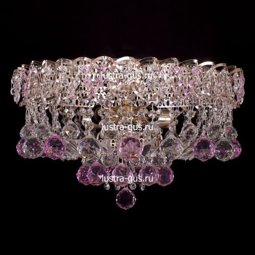 Люстра Катерина шар розовая в Симферополе Гусь Хрустальный