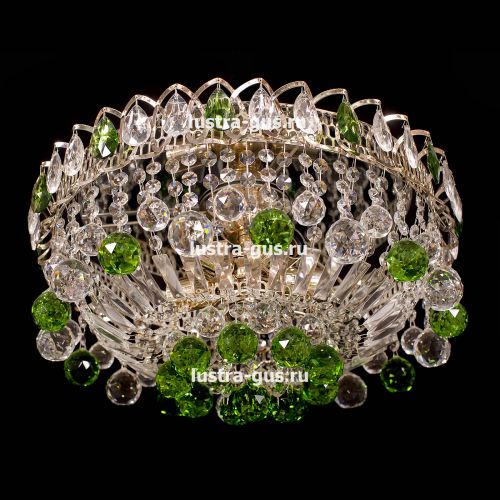 Люстра Катерина Шар Журавлик зеленая в Симферополе Гусь Хрустальный