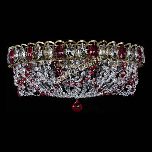 Люстра Хрустальный Каскад Ажур под бронзу Красная в Симферополе Гусь Хрустальный