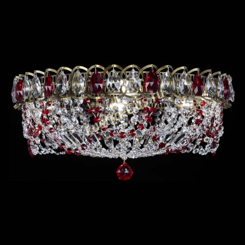 Люстра Хрустальный Каскад Ажур под бронзу Красная в Симферополе Гусь Хрустальный