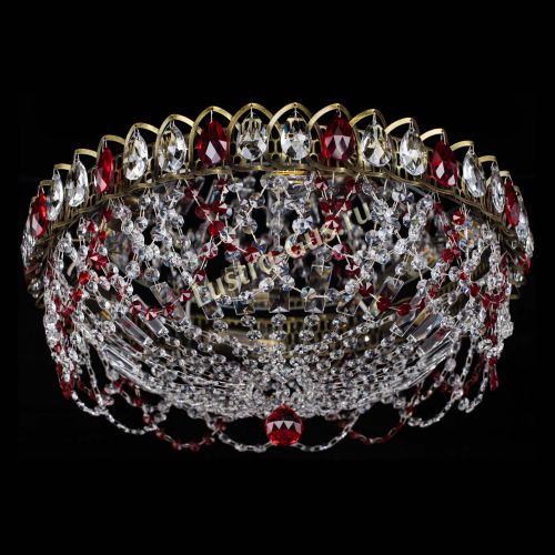 Люстра Хрустальный Каскад Ажур под бронзу Красная в Симферополе Гусь Хрустальный