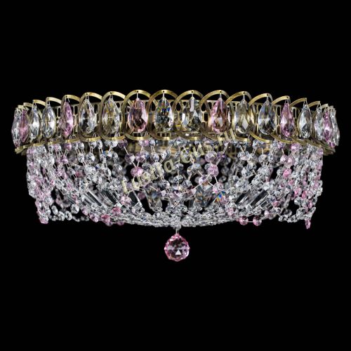 Люстра Хрустальный Каскад Ажур под бронзу Розовая в Симферополе Гусь Хрустальный