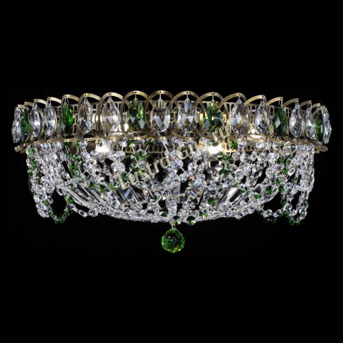 Люстра Хрустальный Каскад Ажур под бронзу Зеленая в Симферополе Гусь Хрустальный