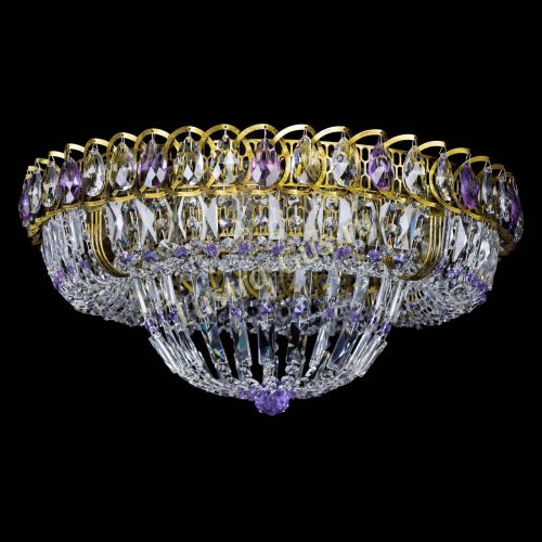 Люстра Кольцо Классика Пластинка фиолетовая под бронзу в Симферополе Гусь Хрустальный