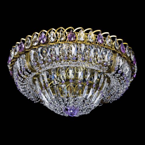 Люстра Кольцо Классика Пластинка фиолетовая под бронзу в Симферополе Гусь Хрустальный