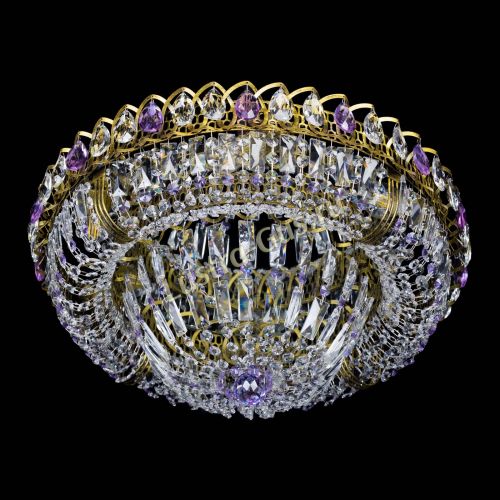 Люстра Кольцо Классика Пластинка фиолетовая под бронзу в Симферополе Гусь Хрустальный