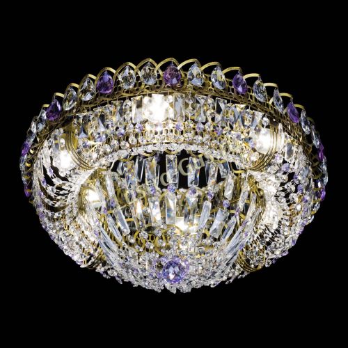 Люстра Кольцо Классика Пластинка фиолетовая под бронзу в Симферополе Гусь Хрустальный