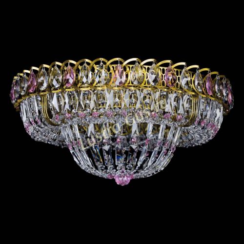 Люстра Кольцо Классика Пластинка розовая под бронзу в Симферополе Гусь Хрустальный