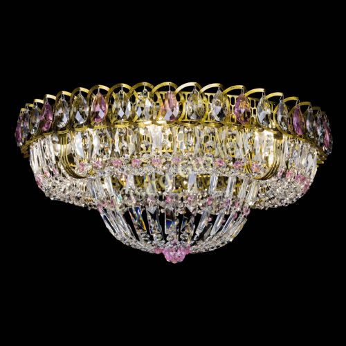 Люстра Кольцо Классика Пластинка розовая под бронзу в Симферополе Гусь Хрустальный