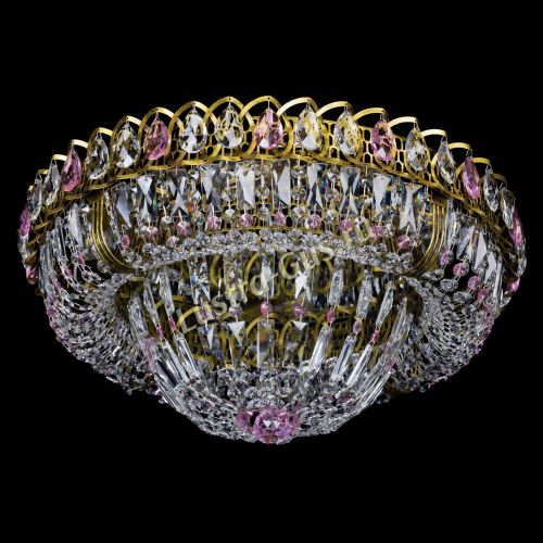 Люстра Кольцо Классика Пластинка розовая под бронзу в Симферополе Гусь Хрустальный