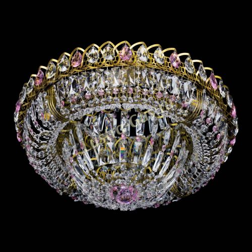 Люстра Кольцо Классика Пластинка розовая под бронзу в Симферополе Гусь Хрустальный