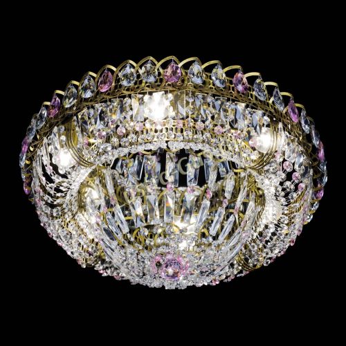 Люстра Кольцо Классика Пластинка розовая под бронзу в Симферополе Гусь Хрустальный