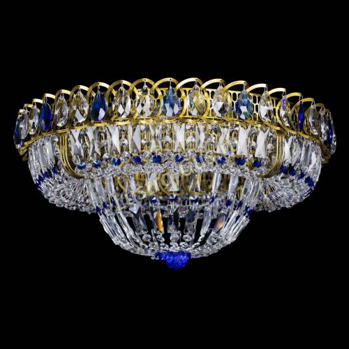 Люстра Кольцо Классика Пластинка синяя под бронзу в Симферополе Гусь Хрустальный