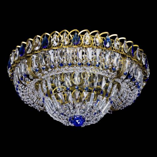 Люстра Кольцо Классика Пластинка синяя под бронзу в Симферополе Гусь Хрустальный