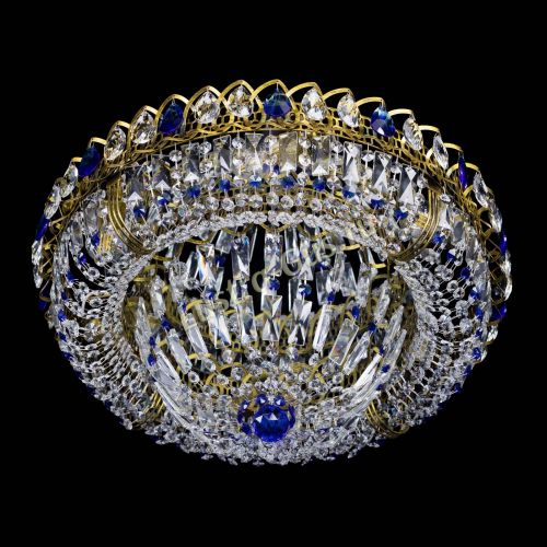 Люстра Кольцо Классика Пластинка синяя под бронзу в Симферополе Гусь Хрустальный