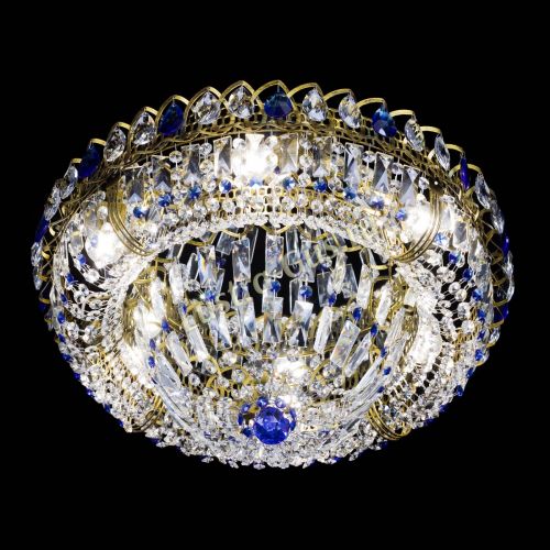 Люстра Кольцо Классика Пластинка синяя под бронзу в Симферополе Гусь Хрустальный