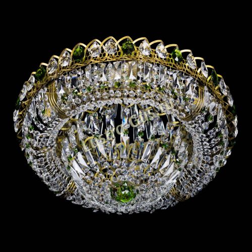 Люстра Кольцо Классика Пластинка зеленая под бронзу в Симферополе Гусь Хрустальный