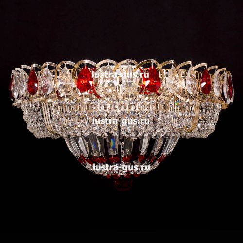 Люстра Кольцо Классика красная в Симферополе Гусь Хрустальный