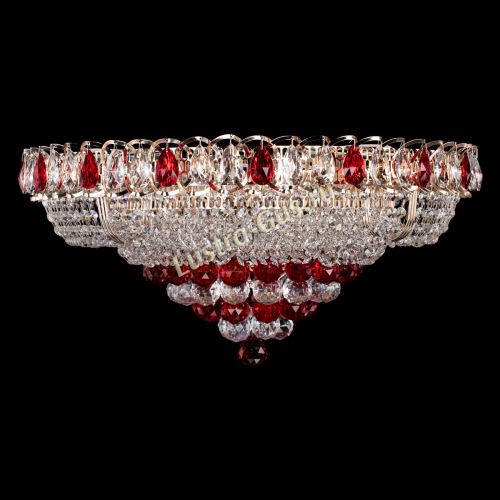 Люстра Кольцо пирамида шар 40 мм красная в Симферополе Гусь Хрустальный