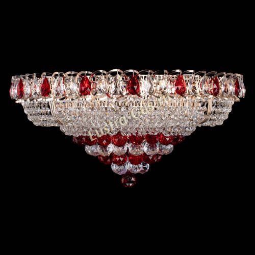 Люстра Кольцо пирамида шар 40 мм красная в Симферополе Гусь Хрустальный