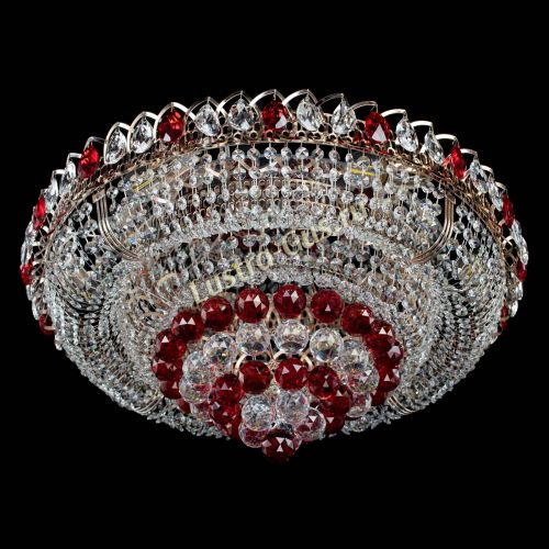 Люстра Кольцо пирамида шар 40 мм красная в Симферополе Гусь Хрустальный