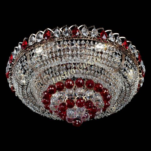 Люстра Кольцо пирамида шар 40 мм красная в Симферополе Гусь Хрустальный