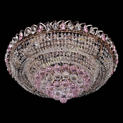 Люстра Кольцо пирамида шар 40 мм розовая в Симферополе Гусь Хрустальный