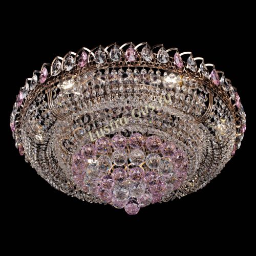 Люстра Кольцо пирамида шар 40 мм розовая в Симферополе Гусь Хрустальный