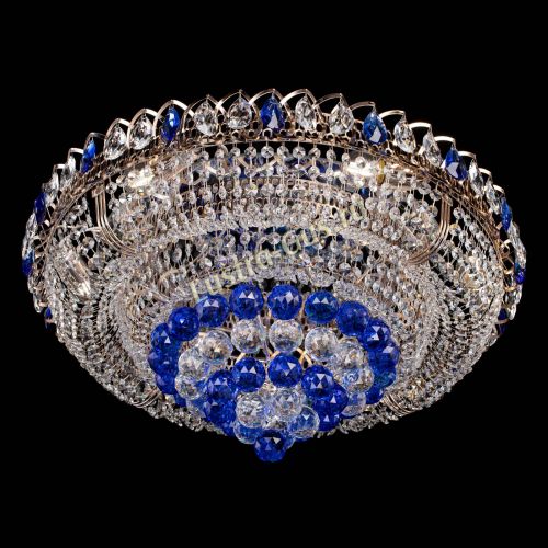 Люстра Кольцо пирамида шар 40 мм синяя в Симферополе Гусь Хрустальный