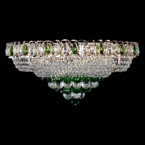 Люстра Кольцо пирамида шар 40 мм зеленая в Симферополе Гусь Хрустальный