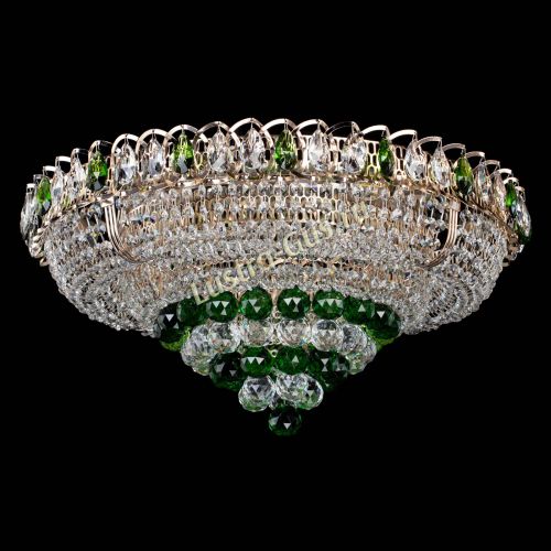 Люстра Кольцо пирамида шар 40 мм зеленая в Симферополе Гусь Хрустальный