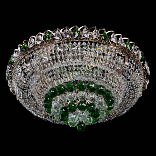 Люстра Кольцо пирамида шар 40 мм зеленая в Симферополе Гусь Хрустальный