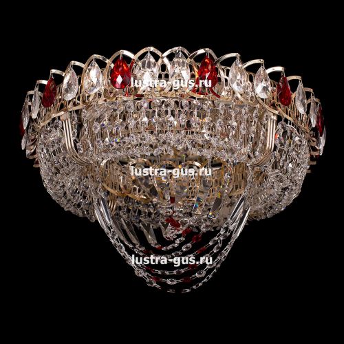 Люстра Кольцо Водоворот красная в Симферополе Гусь Хрустальный