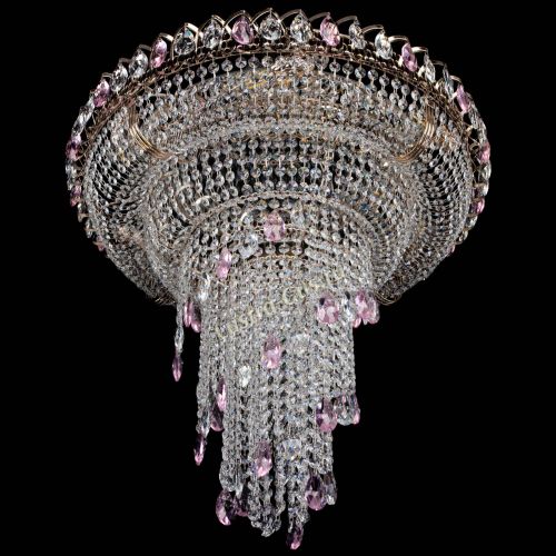 Люстра Кольцо №10 розовая в Симферополе Гусь Хрустальный