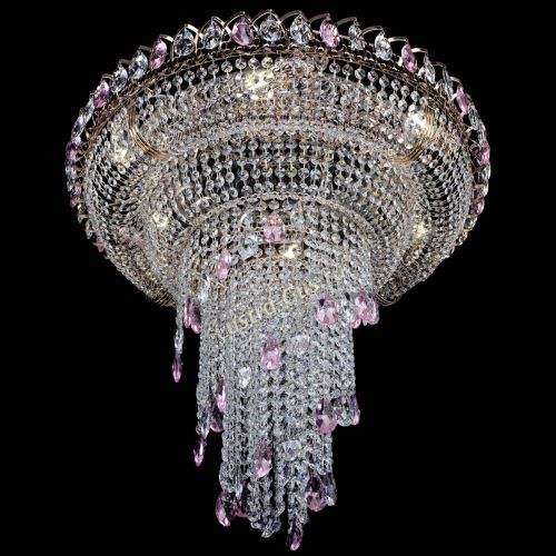 Люстра Кольцо №10 розовая в Симферополе Гусь Хрустальный