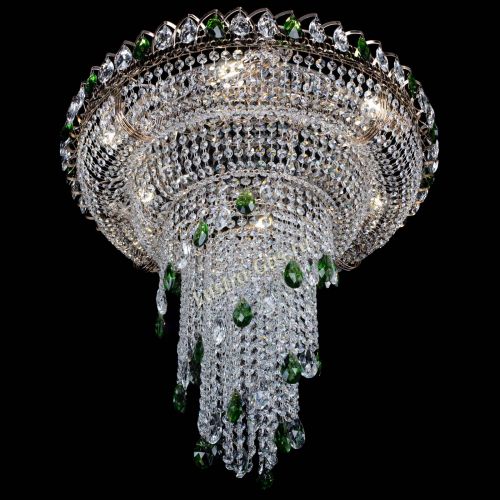 Люстра Кольцо №10 зеленая в Симферополе Гусь Хрустальный