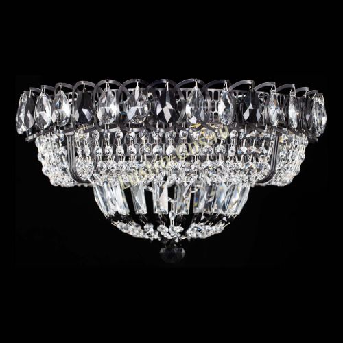 Люстра Кольцо Классика Черная с черными подвесками в Симферополе Гусь Хрустальный