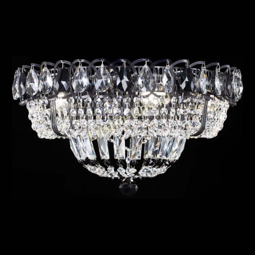 Люстра Кольцо Классика Черная с черными подвесками в Симферополе Гусь Хрустальный